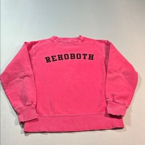 Distressed Rehoboth Women’s Sweater Genuine Pigment Dyed Pink Sweater - Medium